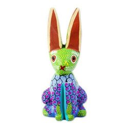 Colorful Bunny,'Multicolored Rabbit Alebrije Sculpture'