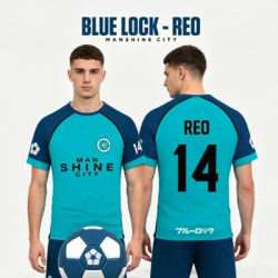 Blue Lock Manshine City Animation Cosplay Men's Summer 3d Short-sleeved T-shirt with Custom Name and Number T-shirt