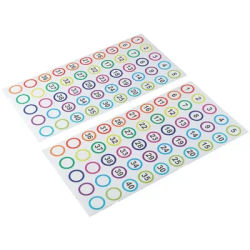 500Pcs 1-40 Numbers Stickers Self Adhesive Round Stickers Tags 1 Inch Colorful Label Home
