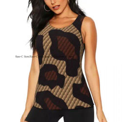Débardeur de Sport pour femmes, hauts de Yoga amples, séchage rapide, hauts de Sport, motif peau de serpent abstraite, chemise de Yoga