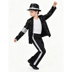 Star del pop degli anni '80 Cantante Abiti Costume di fantasia Icone della musica e del palcoscenico Cosplay for Ragazzi Bambini Halloween Carnevale Feste Performance Palcoscenico