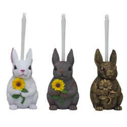 Easter cute rabbit resin toilet brush holder, toilet brush bathroom accessories 2 piece set