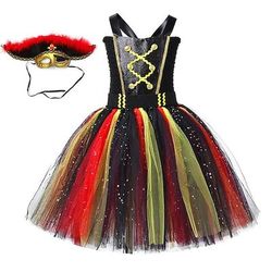 Pirati dei Caraibi Vestito Abito da damigella Abiti in tulle Cosplay for Ragazze Bambini Giornata universale dell'infanzia Mascherata Settimana del libro Sinfonia di storie