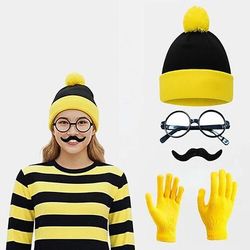 Odlaw Furfante Accessori per costume a righe gialle e nere Personaggio classico delle fiabe Cosplay for Unisex Bambini Adulti Halloween Carnevale Feste Performance Palcoscenico