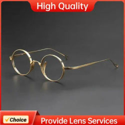 Mode KAME Style 10518 cercle nouveau Vintage titane MANNEN lunettes Ultra léger rond montures de lunettes hommes femmes lunettes cadre