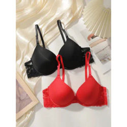 Soutien-gorge Viomisha Femme Push Up Armature Rembourré Décolleté Profond Bretelles Dentelle Couverture Complète T-Shirt Confortable Maintien Quotidien Lingerie Essentiel Respirant Doux
