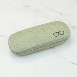 Étui rigide en lin pour lunettes, boîte de rangement anti-pression pour lunettes, étui de protection portable pour lunettes de soleil pour hommes et femmes