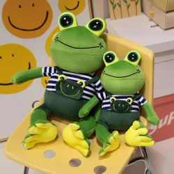 30/40/50cm Kawaii Cartoon Big Eyes Frog Plush Doll Pillow Dress Long Legs Frog Plush Toy Home Decoration Warm Hug Gift