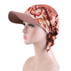 Foulard respirant avec visière, imprimés ethniques, léger, style casquette de baseball, à lacets, chapeau de soleil pour l'été et les activités de plein air