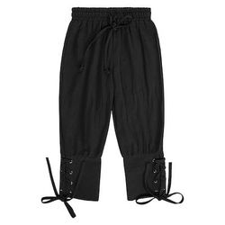 Retrò Vintage Medievale Rinascimento Pantaloni Pirata Guerriero Ranger Contadina Allacciato Costume Unisex Vichingo Costumi da pirata Fantasia Halloween Carnevale Mascherata Fiera Rinascimentale LARP