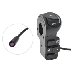 3 In 1 Electric Bicycle Light Switch Horn Self-Locking Switch For E-scooter Signal Turn Lights Switches Ebike Accessories