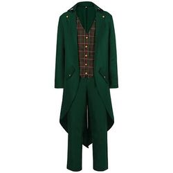 Camicia Pantaloni Medievali Punk e Gotico Retro Vintage Costume Cosplay Vampiro Gentiluomo Abbigliamento Elegante Uomo ebenezer Scrooge Elfo Fantasia Vikinga Halloween Natale Carnevale Masquerade Sera