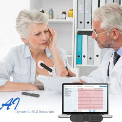 Moniteur ECG dynamique en temps réel, analyse AI, fonction Bluetooth, Holter portable, ECG, 24h