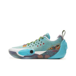 Li Ning All City 13 Chaussures de basket-ball basses pour hommes Bleu Vert