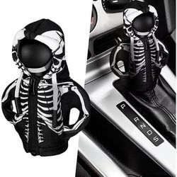Copertura per pomello del cambio dell'auto, copertura per pomello del cambio manuale con scheletro auto automatiche, fantastico teschio decorativo per la leva del cambio, accessori universali per