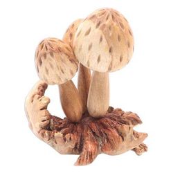 Living Mushrooms','Hand Made Jempinis Wood Mushroom Sculpture'