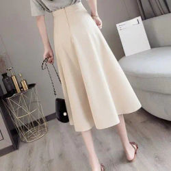 Jupe Longue à Fermeture Éclair pour Femme, Vêtement de Taille Haute, de Haute Qualité, de Luxe, Premium, Style Coréen