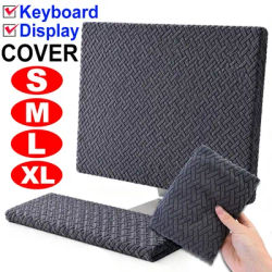 Housse anti-poussière pour moniteur d'ordinateur, 27-30 pouces, housse anti-poussière pour clavier, élastique, adaptée aux écrans 16:9