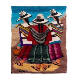 The Travelers,'Handcrafted Cultural Wool Tapestry Wall Hanging'