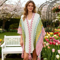 Ethnic style cloak, a must-have for winter travel, a cape, a northwest wind cardigan, a fringed blanket to keep warm