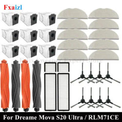 For Dreame Mova S20 Ultra / RLM71CE Consumables Roller Side Brush Filter Mop Dust Bag Robot Vacuums Accessories Spare Part