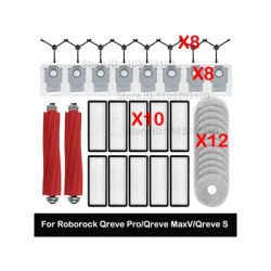 Replacement HEPA Filter & Main Side Brush for Roborock Qrevo Pro/P10 Pro/Qrevo MaxV/Qrevo S Robot Vacuum Cleaners