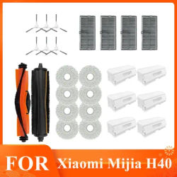 For Xiaomi Mijia H40 / D101CN Robot Vacuums Cleaner Parts Main Side Brush Mop Cloths Dust Bags Filters Replacement Spare Parts