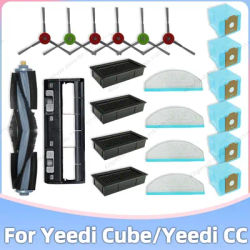 Compatible For Yeedi Cube / Yeedi CC Robot Vacuum Parts Main Roller Side Brush Hepa Filter Mop Cloth Dust Bag Accessories