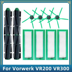 Compatible For Vorwerk Kobold VR200 VR300 Robot Vacuum Cleaner Spare Parts Accessories Main Roller Brush Side Brush Hepa Filter