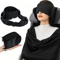 3-in-1 Adjustable EyeMask Airplane Sleep Support System Travel Pillow Multi-Use Office And Home Comfortable Pillow for Traveling