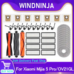 For Xiaomi 5 Pro / OV21GL Robot Vacuum Cleaner Accessories Dust Bag HEPA Filter Mop Cloth Main Side Brush Replacement Parts
