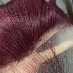 99J Burgundy Wine Red Blunt Cut Bone Straight Bob Human Hair Wig 13x4 HD Transparent Swiss Lace Frontal Wig Bleached Invisible Knots Pre Plucked Baby Hair