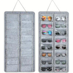 Organisateur de lunettes en feutre, support mural pour lunettes de soleil, présentoir de rangement, sac suspendu, boîte de rangement de poche murale