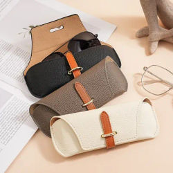 Étui à lunettes en cuir rétro minimaliste, pochette souple portable pour lunettes de soleil, sac de rangement de protection pour étudiants et adultes