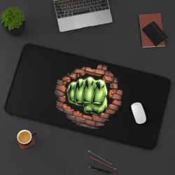 Tapis de souris comique au design amusant, poing vert, tapis de bureau de jeu imperméable et antidérapant, adapté aux amis, cadeau parfait