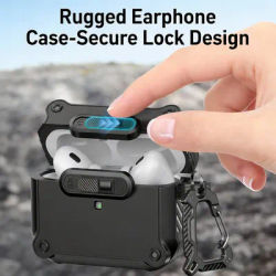 Coque de protection antichoc en PC avec crochet pour AirPods Pro 3, compatible avec AirPods 1, 2, 3, 4, Pro ou Pro 2e génération