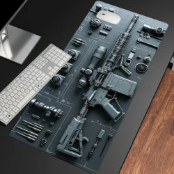 Tapis de souris futuriste tactique en caoutchouc antidérapant, grand tapis de bureau pour jeux, tapis de clavier pour bureau, maison, ordinateur, bord cousu