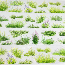 Ruban adhésif washi pour journal, motif u26 lanze, herbe 9999, plante verte, fleur, paysage, style chinois ancien, pour scrapbooking, agenda, autocollant, échantillon en boucle