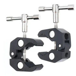 Pince à bras magique, pince à rotule, adaptateur à Double boule, adaptateur de montage sur chaussure, trépied monopode pour moniteur, lumière Led, caméra 1/4 pouces