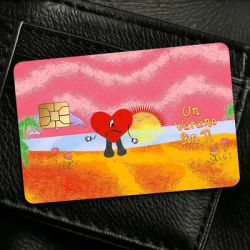 Autocollants de protection pour cartes de crédit Rapper B-Bad B-BunnyS, 4 pièces, film décoratif pour carte de transport, débit bancaire, imperméable