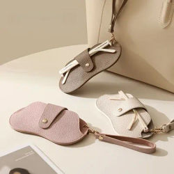 Pochette pour lunettes de soleil en cuir PU, étui de protection pour lunettes, sac de rangement portable pour lunettes, style coréen, clip pour lunettes