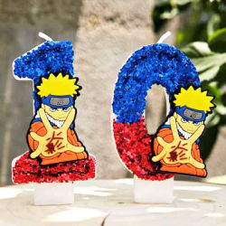 Naruto Candles Anime Theme Boys Birthday Party Cake Decorating 3D Number Candles Kids Baby Shower Party Gift