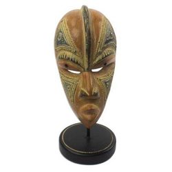 Ketsre,'Hand Made African Sese Wood Mask'