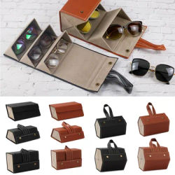 Étui de voyage portable en cuir PU pour lunettes de soleil, boîte de rangement, porte-lunettes, organisateur de lunettes