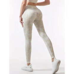 Nouveau pantalon de yoga taille haute Printemps/Été 2026 avec ceinture anti-roulement, leggings d'entraînement fessier effet pêche haute élasticité, B