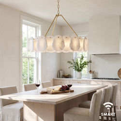 Alba (Smart) | Alabaster Petal Chandelier | 39" / App + Remote Control | Living Room Lighting | Indoor Lighting | MOD LIGHTING