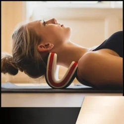 Oreiller de traction cervicale, relaxant pour le cou et les épaules, étireur de colonne cervicale, orthèse cervicale portable pour le soulagement quotidien de la douleur au cou, S