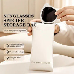 Pochette de rangement souple en cuir PU pour lunettes de soleil, mini sac portable tendance pour clés, bijoux et cosmétiques, sac à main simple pour le rangement des lunettes