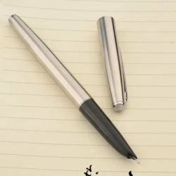 Stylo plume BALAOYE entièrement en acier inoxydable, plume double couche 2,5 mm, papeterie haut de gamme, stylo M B de luxe pour la pratique de la calligraphie.