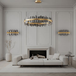 Aurelius (Smart) | Luxury Modern Chandelier | Jet Black / Double Layer - Medium / App + Remote Control | MOD LIGHTING